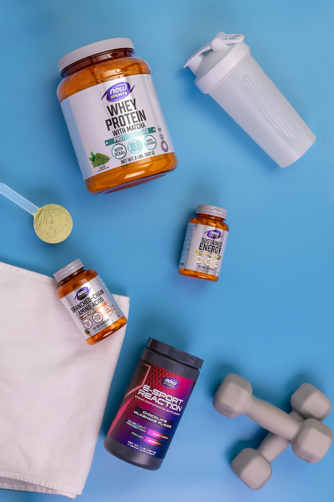 NOW Sports R&R Rest & Repair recovery capsules lit by the glow of a salt lamp